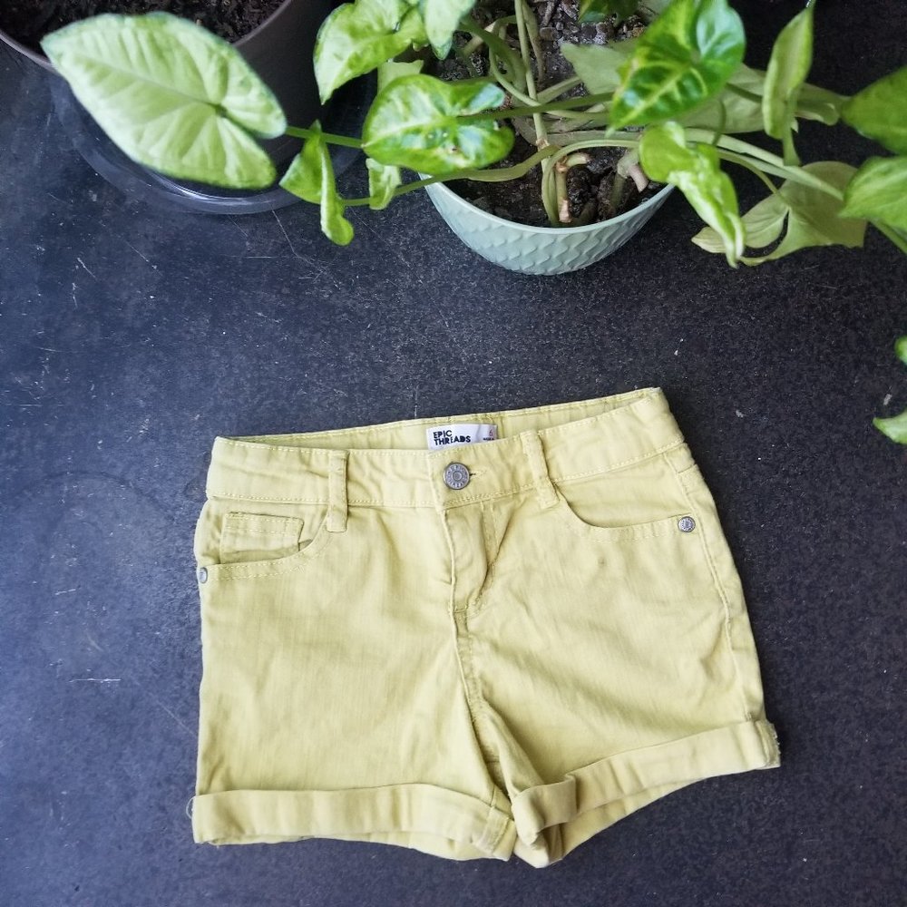 Girls Shorts Neon Yellow Size 6 Epic Threads